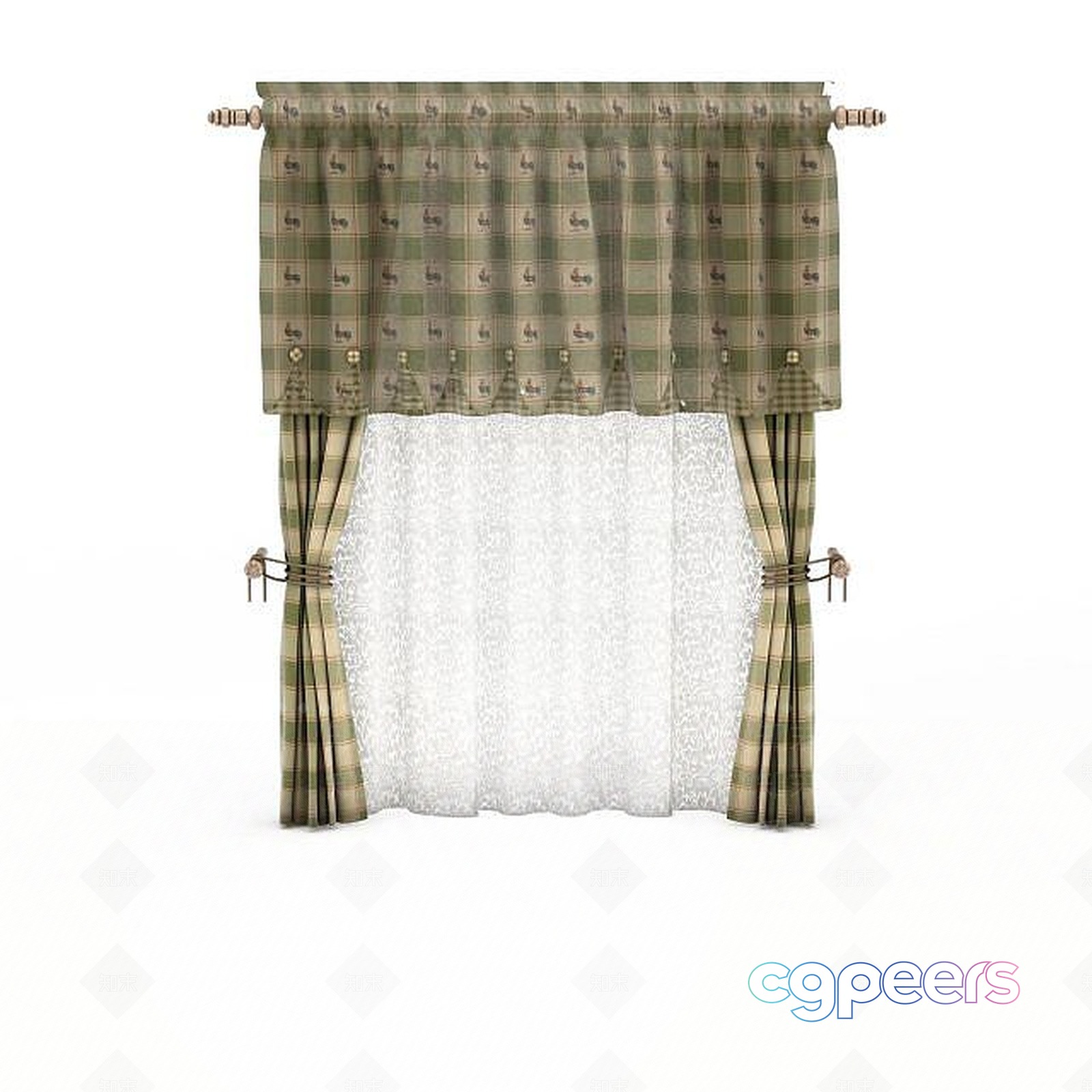 A Curtain 3D Model - 1980 - VRAY Render A Curtain 3D Model - 1980 - VRAY Render