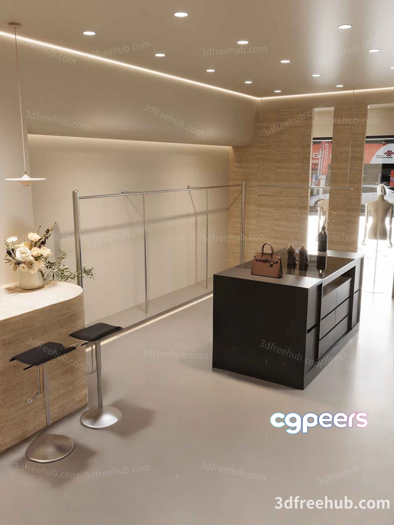 Modern Store Interior 3D Model - 19381 - VRAY Render