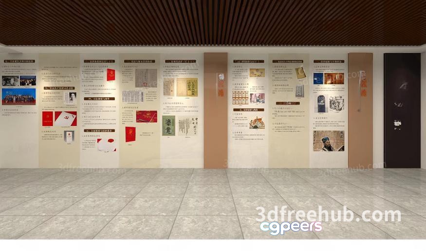 A Wall Of Posters 3D Model - 22015 - VRAY Render