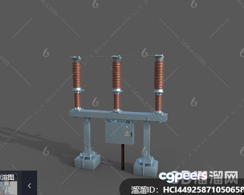 3D Rendering Of A Metal Structure With Copper Coils 3D Model - 1774 - VRAY Render