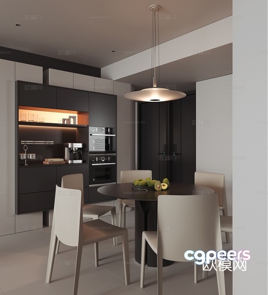 Modern Dining Room 3D Model - 20064 - VRAY Render Modern Dining Room 3D Model - 20064 - VRAY Render