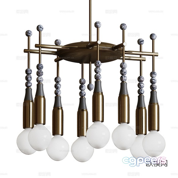 Gold Light Fixture 3D Model - 15854 - CORONA Render