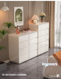 Modern White Dresser 3D Model - 5944 - VRAY Render Modern White Dresser 3D Model - 5944 - VRAY Render