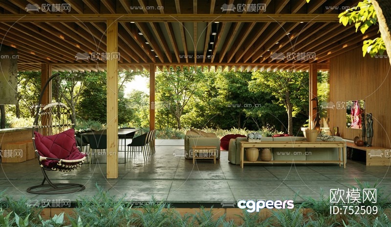 Modern Outdoor Space 3D Model - 11503 - VRAY Render Modern Outdoor Space 3D Model - 11503 - VRAY Render