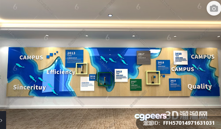 A Large Wall With A Map And Text 3D Model - 14350 - VRAY Render