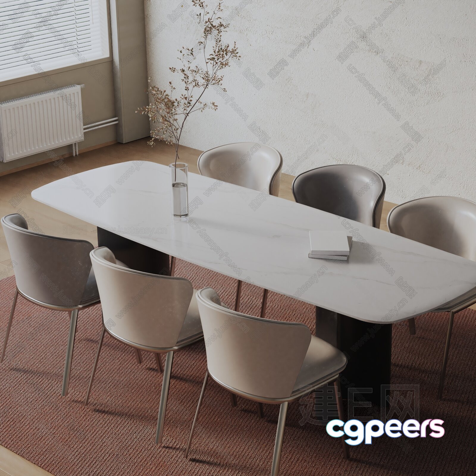 Modern Dining Table 3D Model - 11177 - VRAY Render