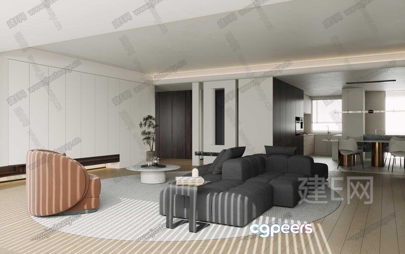Modern Living Room 3D Model - 16875 - CORONA Render