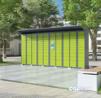 Green Storage Locker 3D Model - 11390 - VRAY Render Green Storage Locker 3D Model - 11390 - VRAY Render