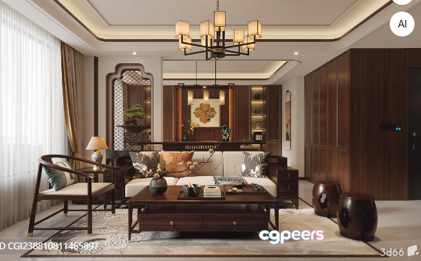Modern Living Room 3D Model - 4024 - VRAY Render Modern Living Room 3D Model - 4024 - VRAY Render