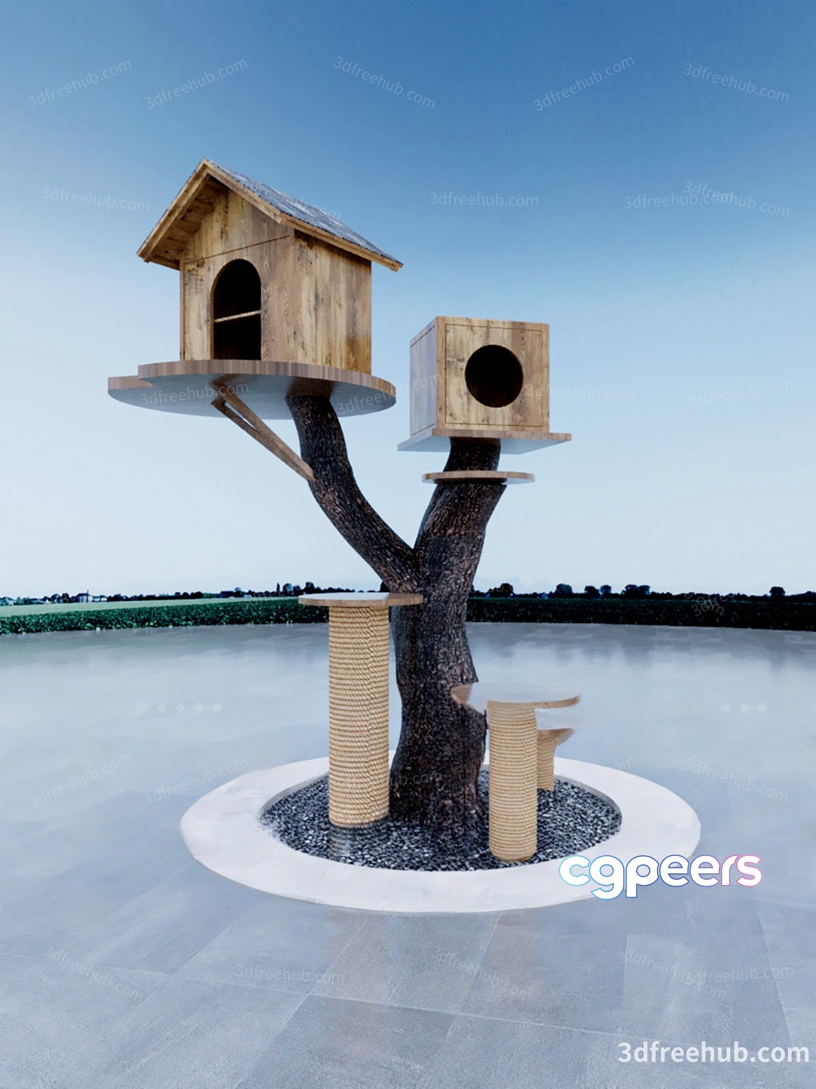 A Wooden Treehouse 3D Model - 18926 - VRAY Render
