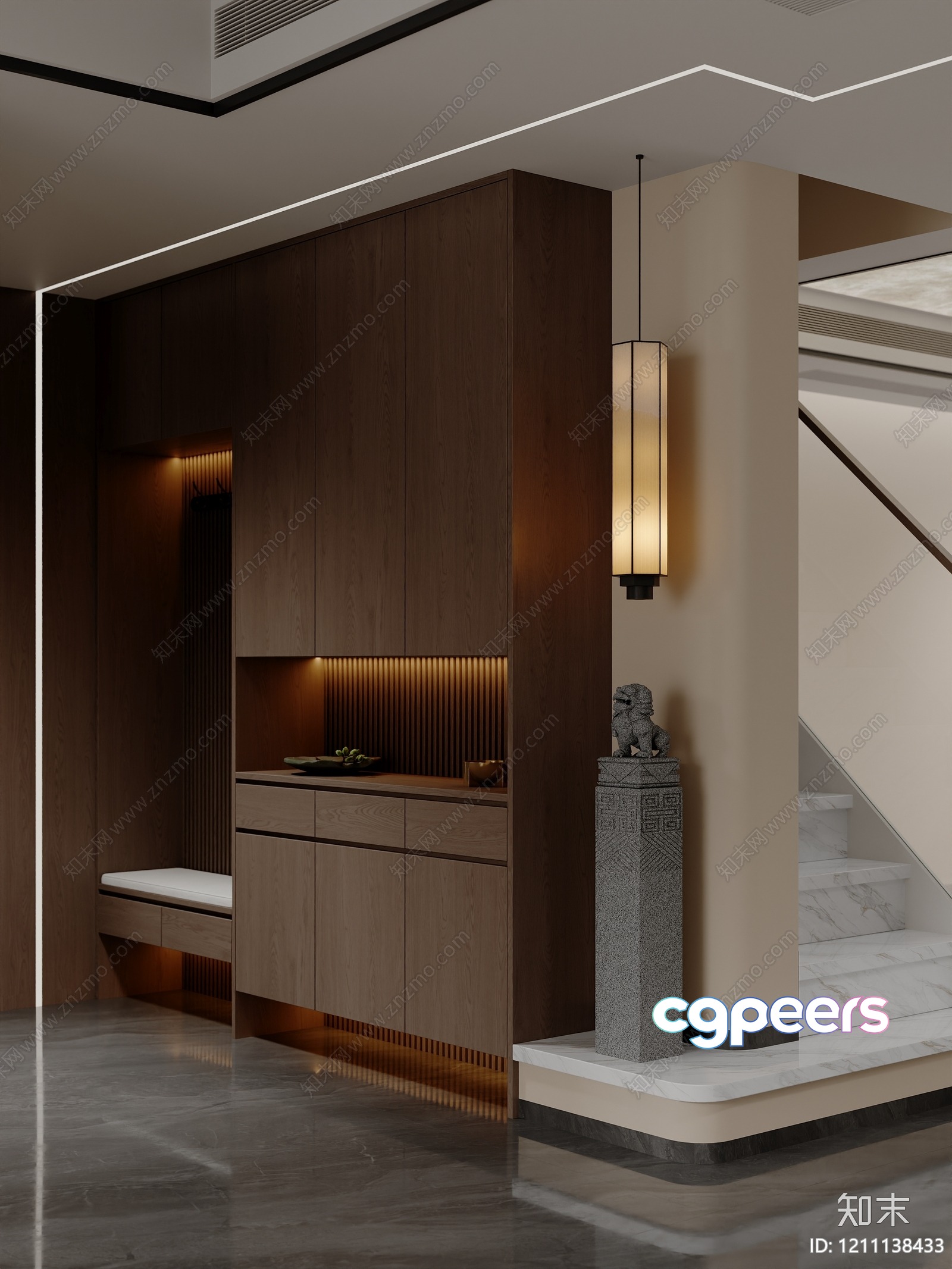 Modern Asian-Inspired Interior Design 3D Model - 20450 - VRAY Render Modern Asian-Inspired Interior Design 3D Model - 20450 - VRAY Render