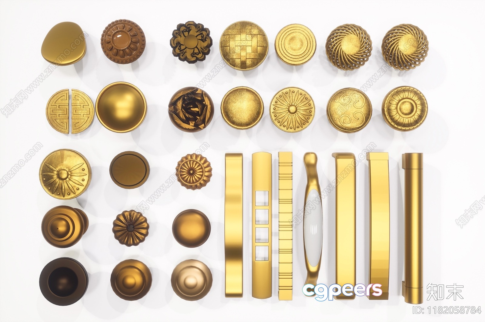 Gold Door Handles 3D Model - 20080 - VRAY Render