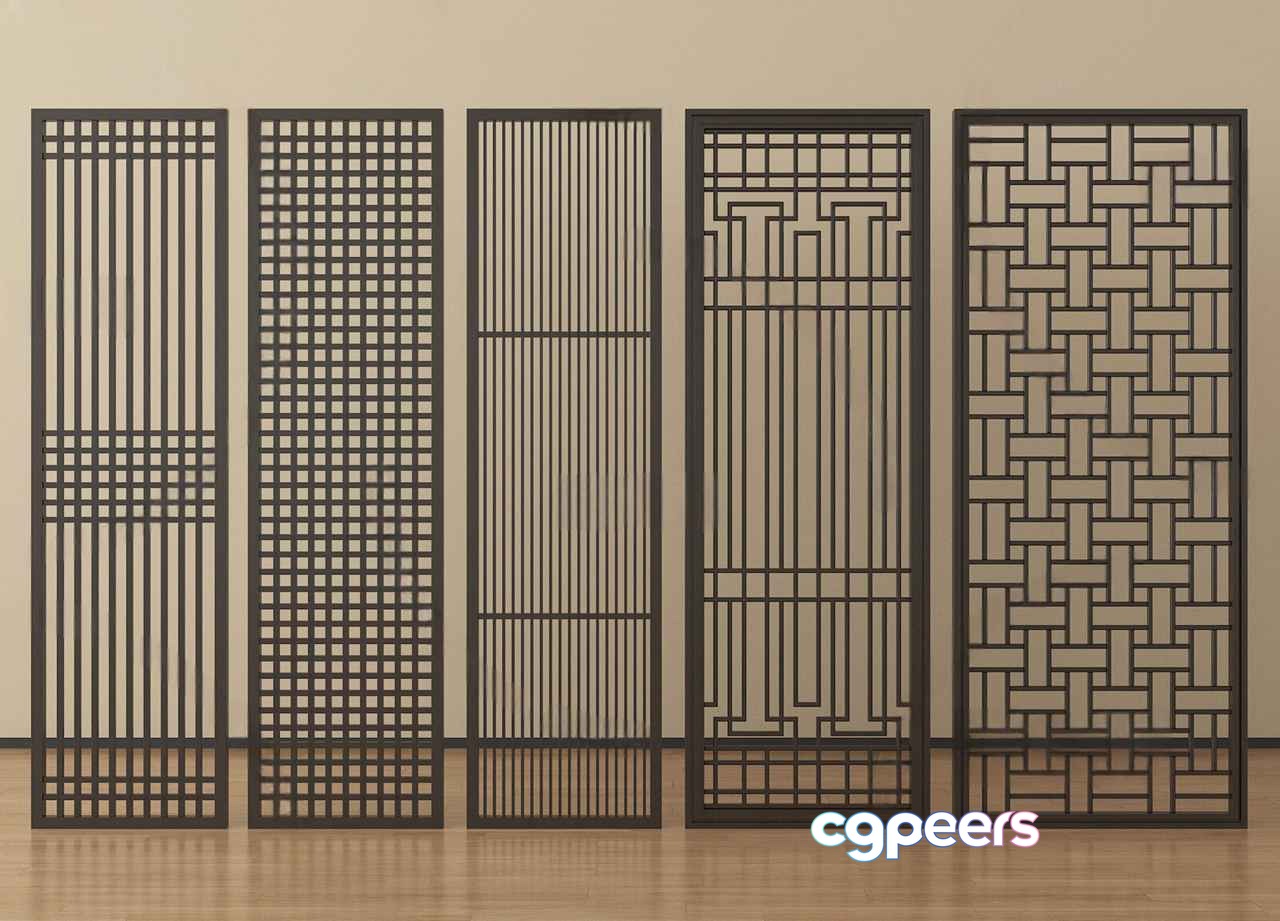 Decorative Room Divider Panels 3D Model - 453 - VRAY Render