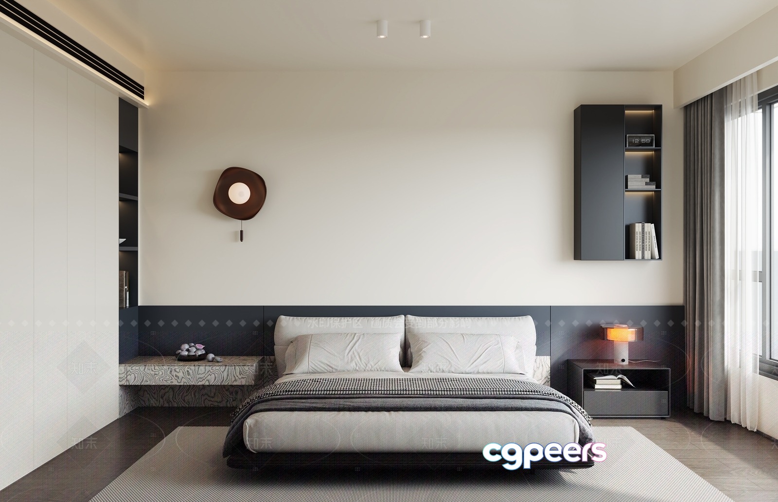 Modern Minimalist Bedroom 3D Model - 339 - CORONA Render