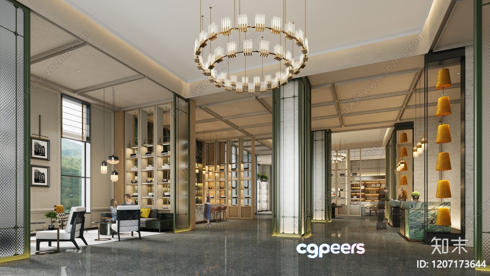 Modern Hotel Lobby 3D Model - 963 - CORONA Render