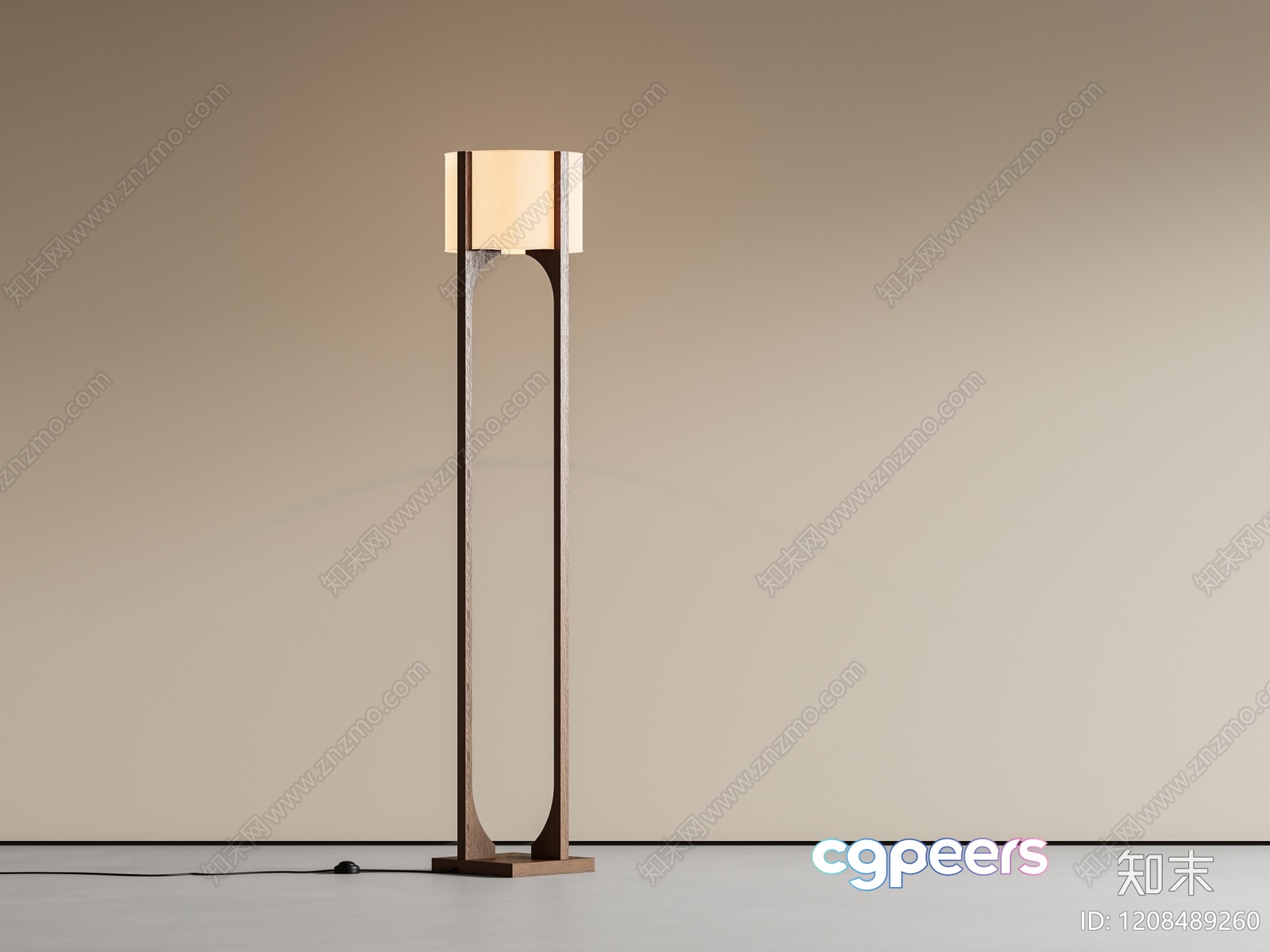 A Tall Lamp With A Wooden Base 3D Model - 20046 - VRAY Render A Tall Lamp With A Wooden Base 3D Model - 20046 - VRAY Render