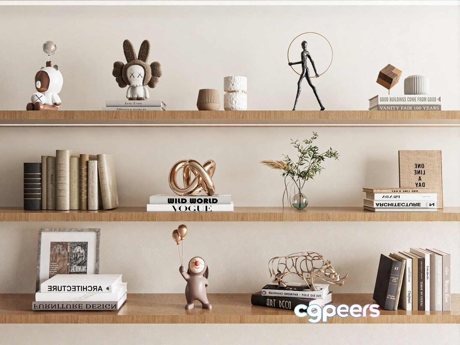Minimalist Decorated Shelves 3D Model - 23379 - VRAY Render Minimalist Decorated Shelves 3D Model - 23379 - VRAY Render