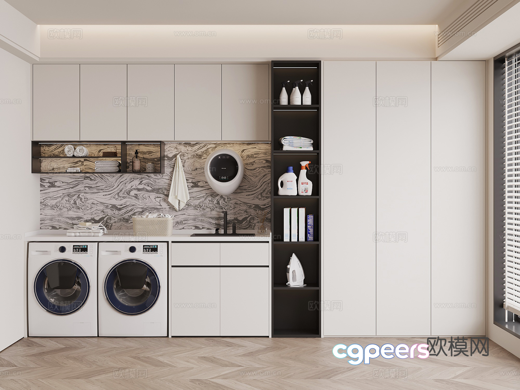 Modern Laundry Room 3D Model - 15171 - VRAY Render Modern Laundry Room 3D Model - 15171 - VRAY Render