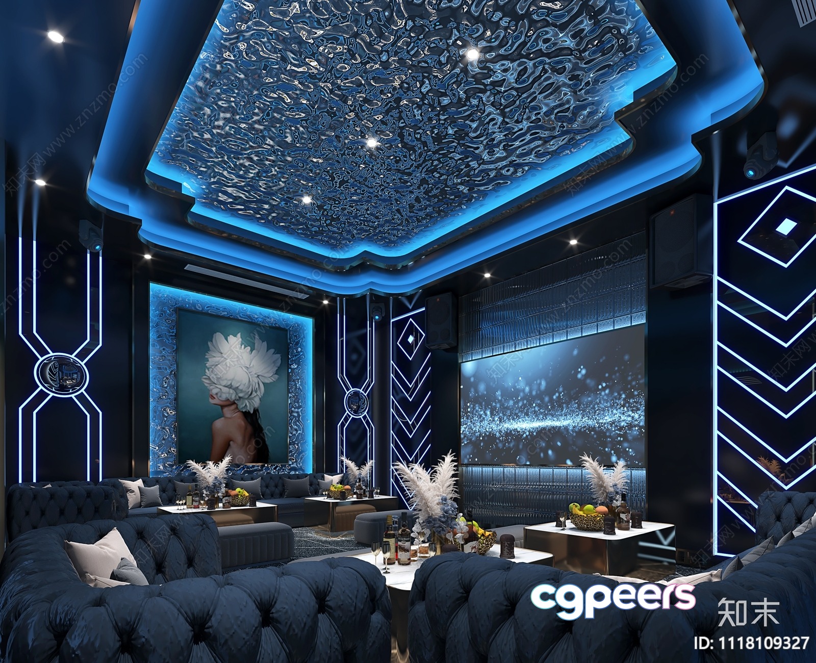 Modern Lounge Area 3D Model - 2269 - VRAY Render Modern Lounge Area 3D Model - 2269 - VRAY Render