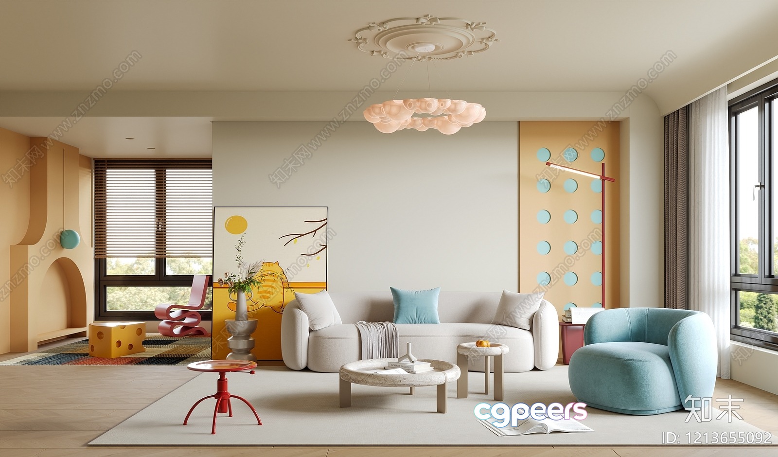 Modern Living Room 3D Model - 9933 - CORONA Render