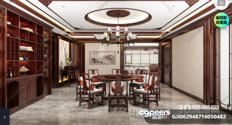 Traditional Dining Room 3D Model - 4788 - VRAY Render Traditional Dining Room 3D Model - 4788 - VRAY Render