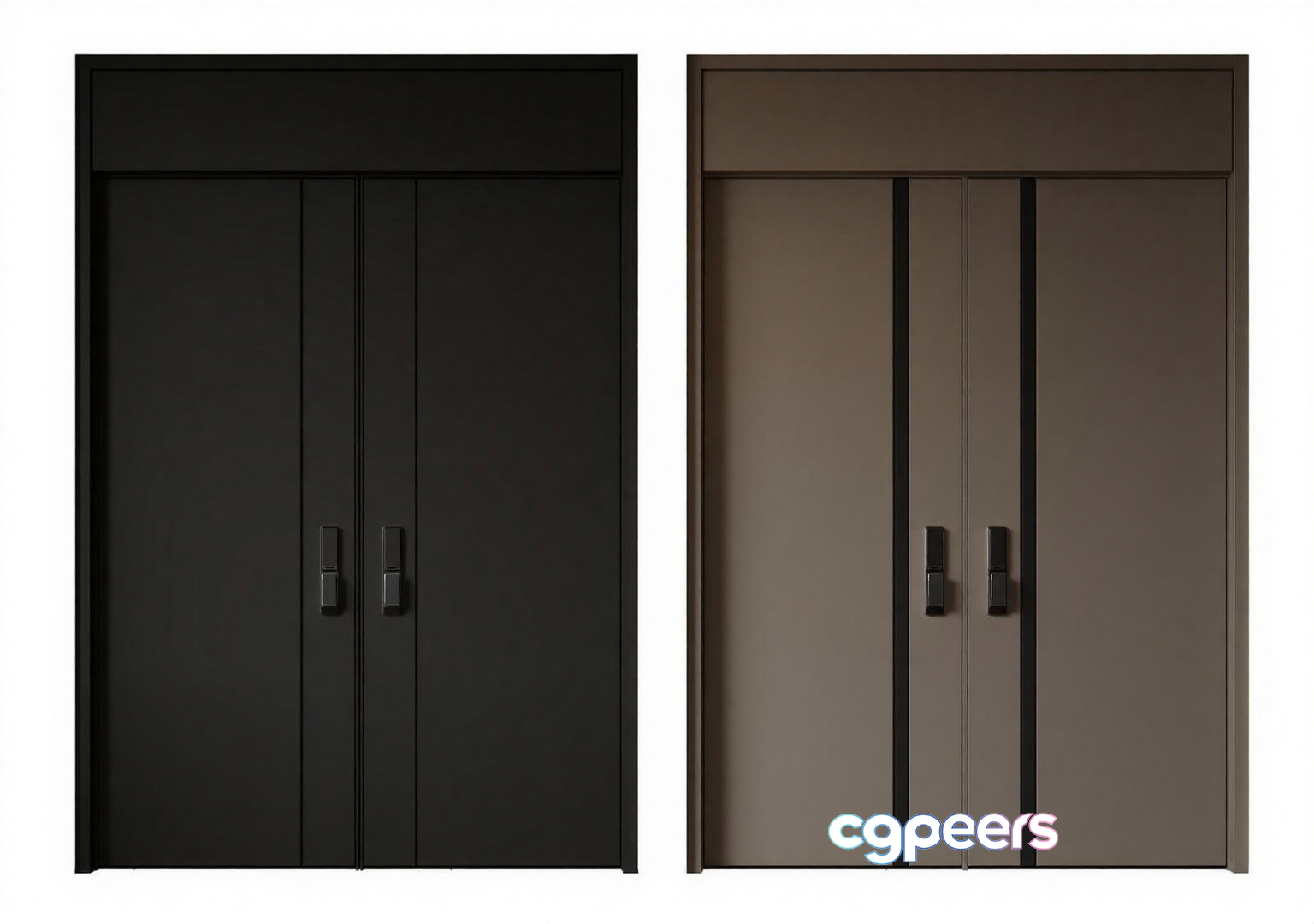 Black Sliding Doors 3D Model - 20341 - CORONA Render