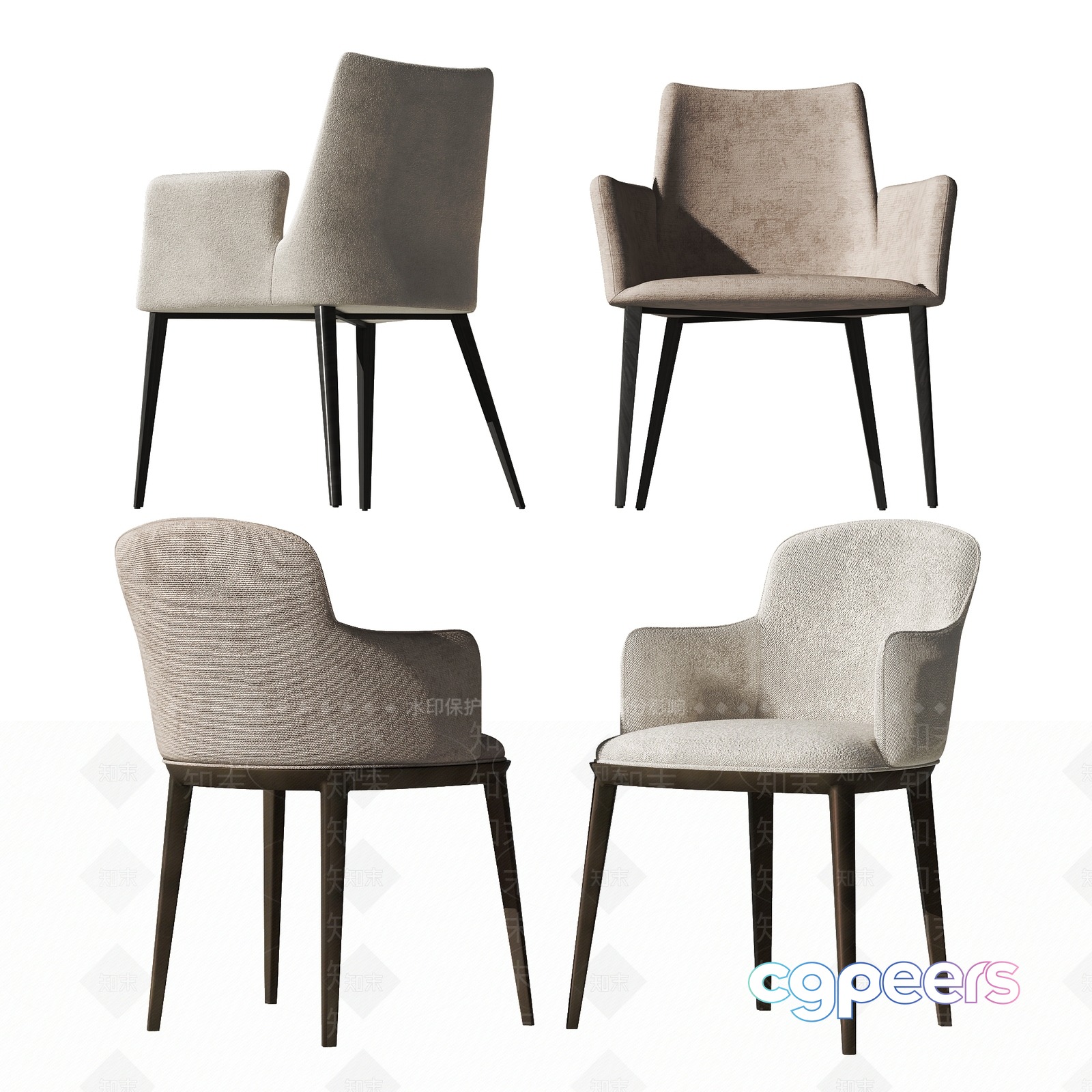 Modern Dining Chairs 3D Model - 15186 - VRAY Render