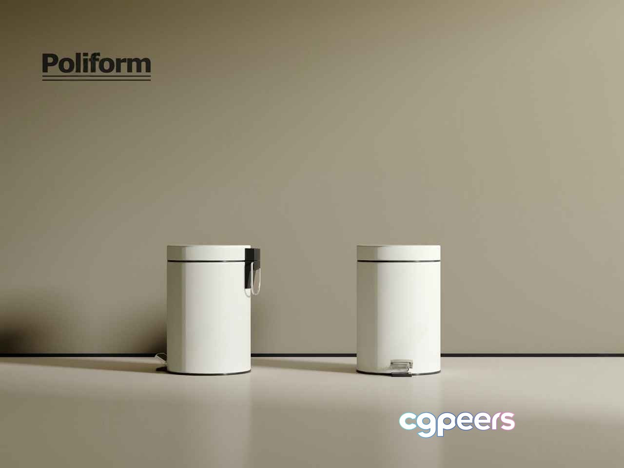 Modern White Trash Cans 3D Model - 8397 - VRAY Render Modern White Trash Cans 3D Model - 8397 - VRAY Render
