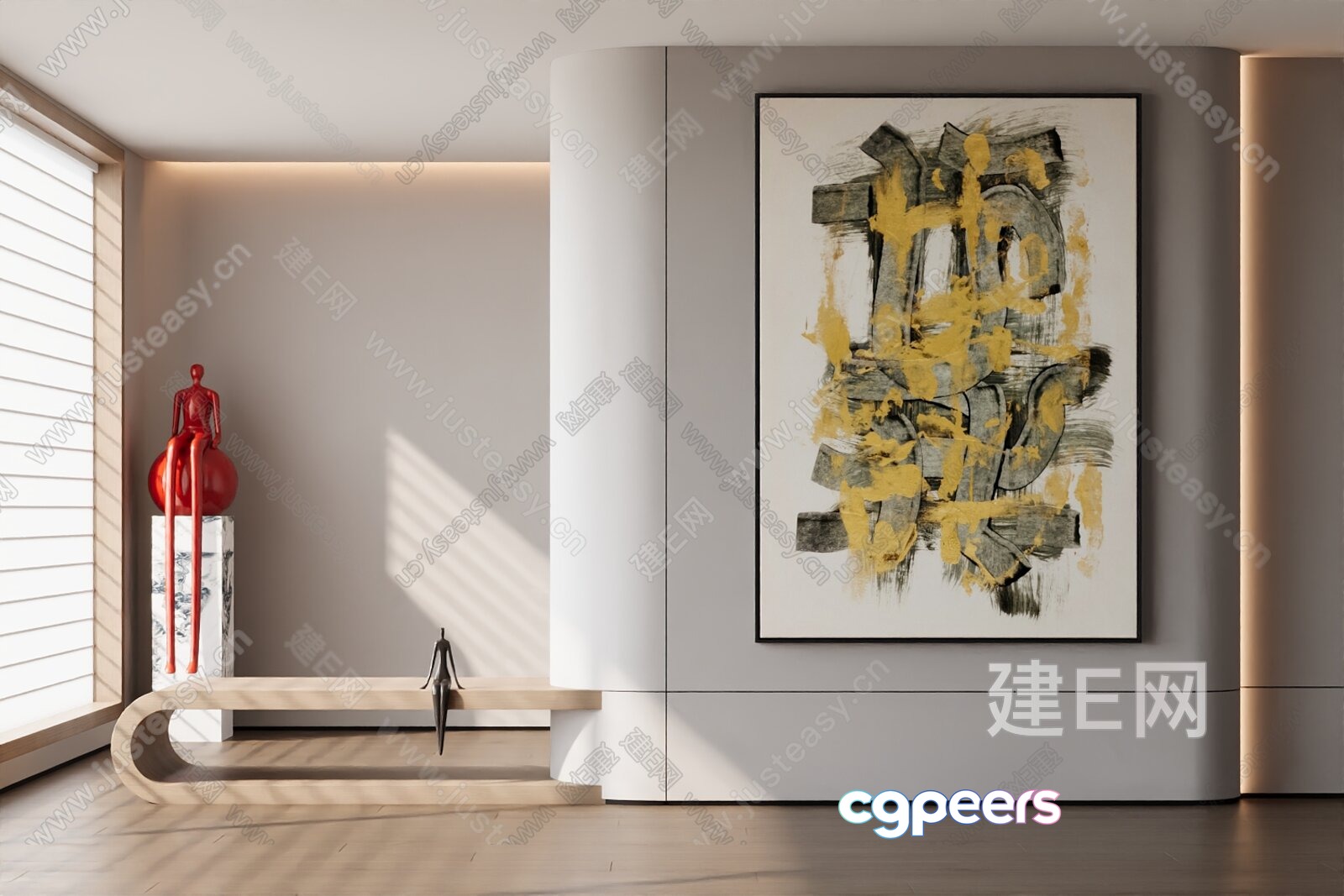 Modern Art Room 3D Model - 9852 - VRAY Render