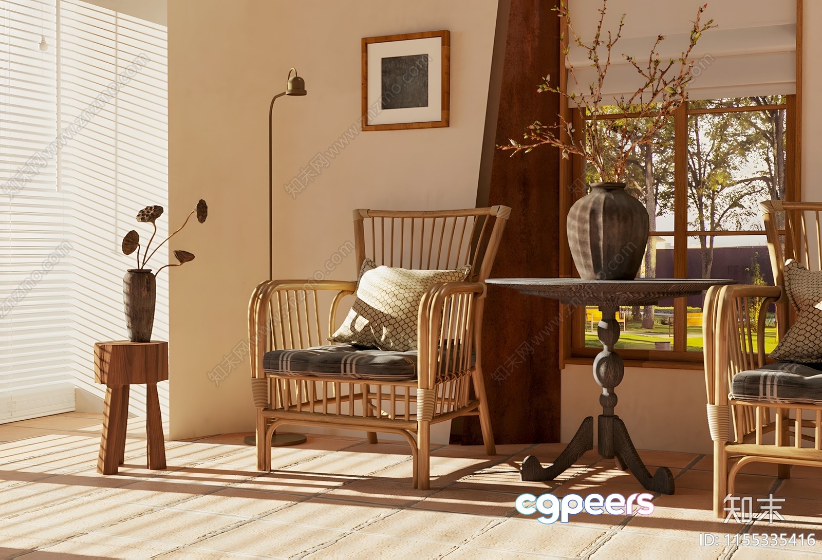 Rattan Chair 3D Model - 10225 - CORONA Render Rattan Chair 3D Model - 10225 - CORONA Render