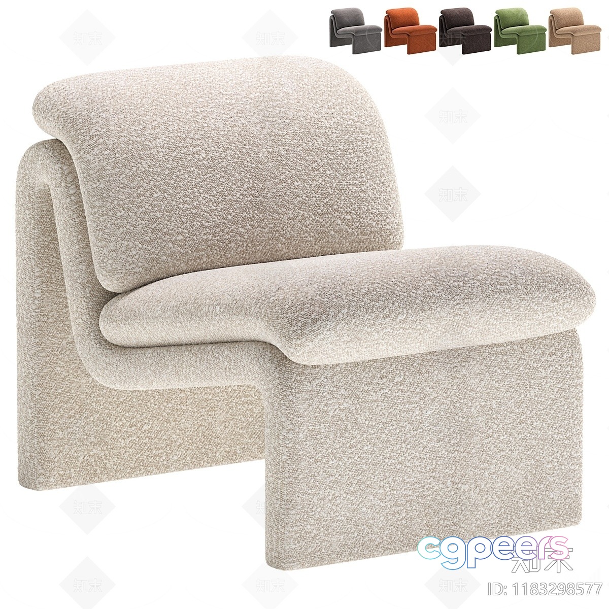 A Beige Chair 3D Model - 10207 - CORONA Render