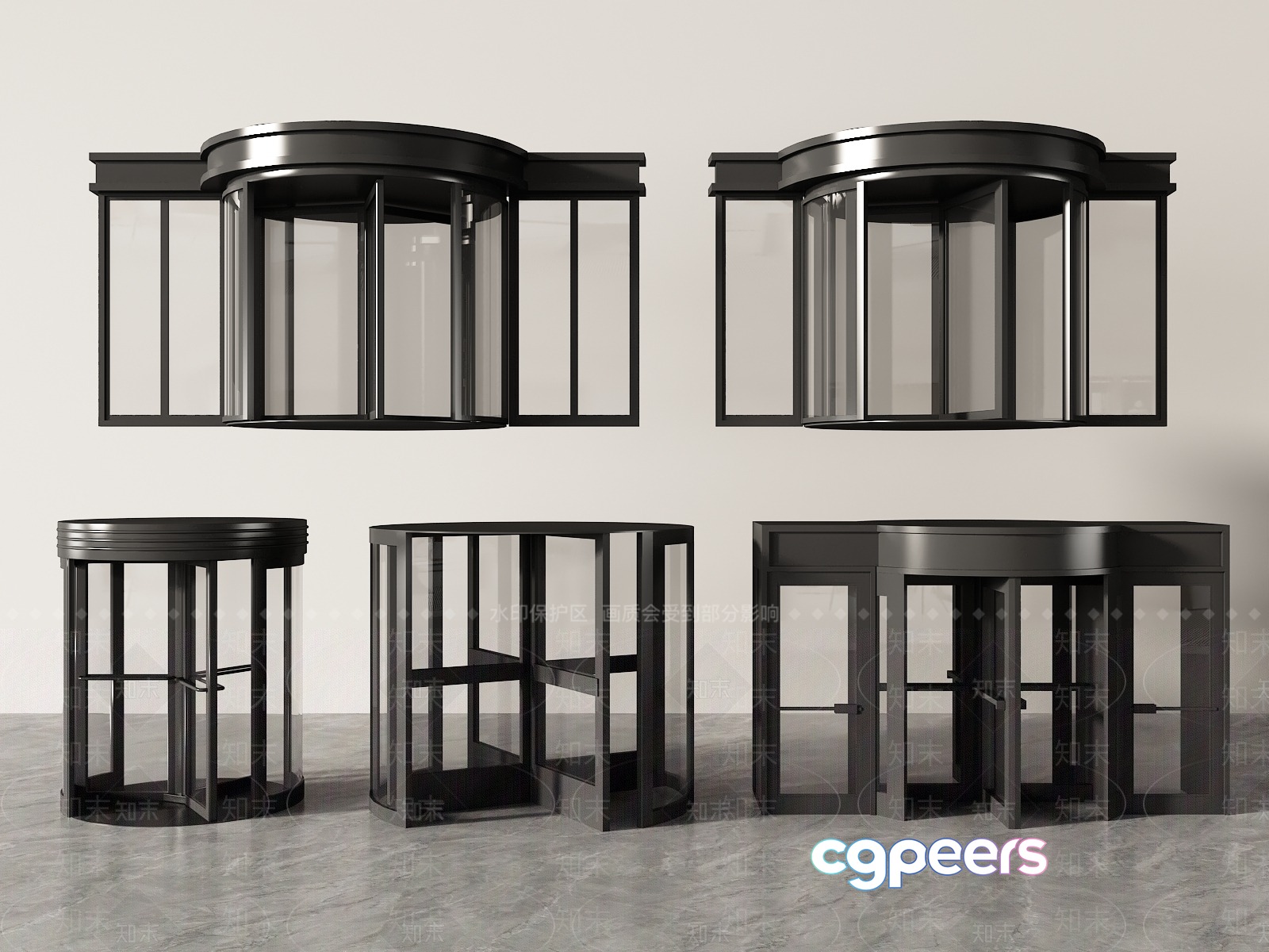 Modern Black Furniture 3D Model - 14452 - VRAY Render
