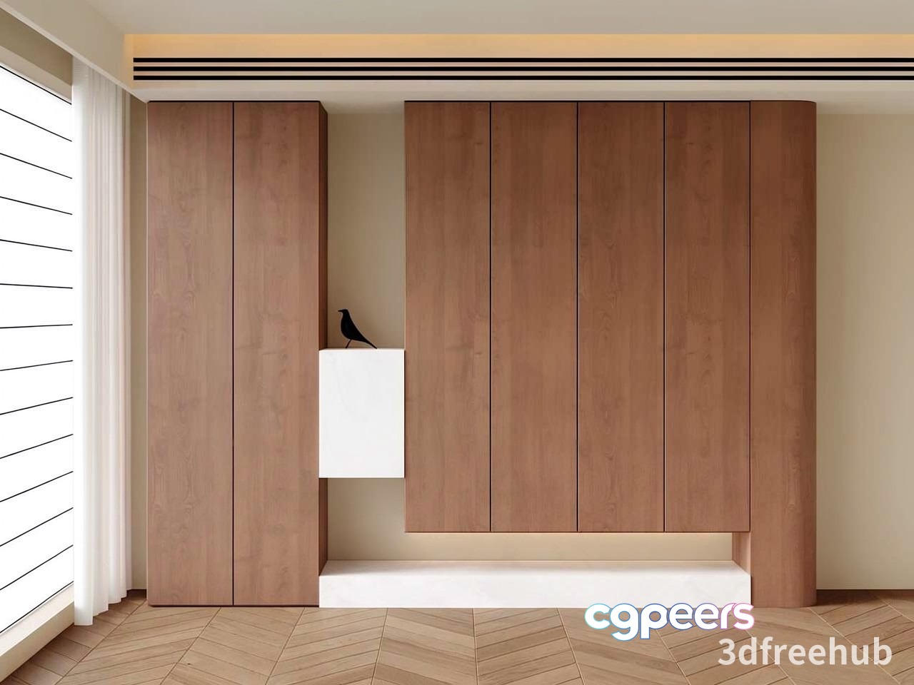 Modern Wooden Cabinets 3D Model - 19163 - VRAY Render Modern Wooden Cabinets 3D Model - 19163 - VRAY Render