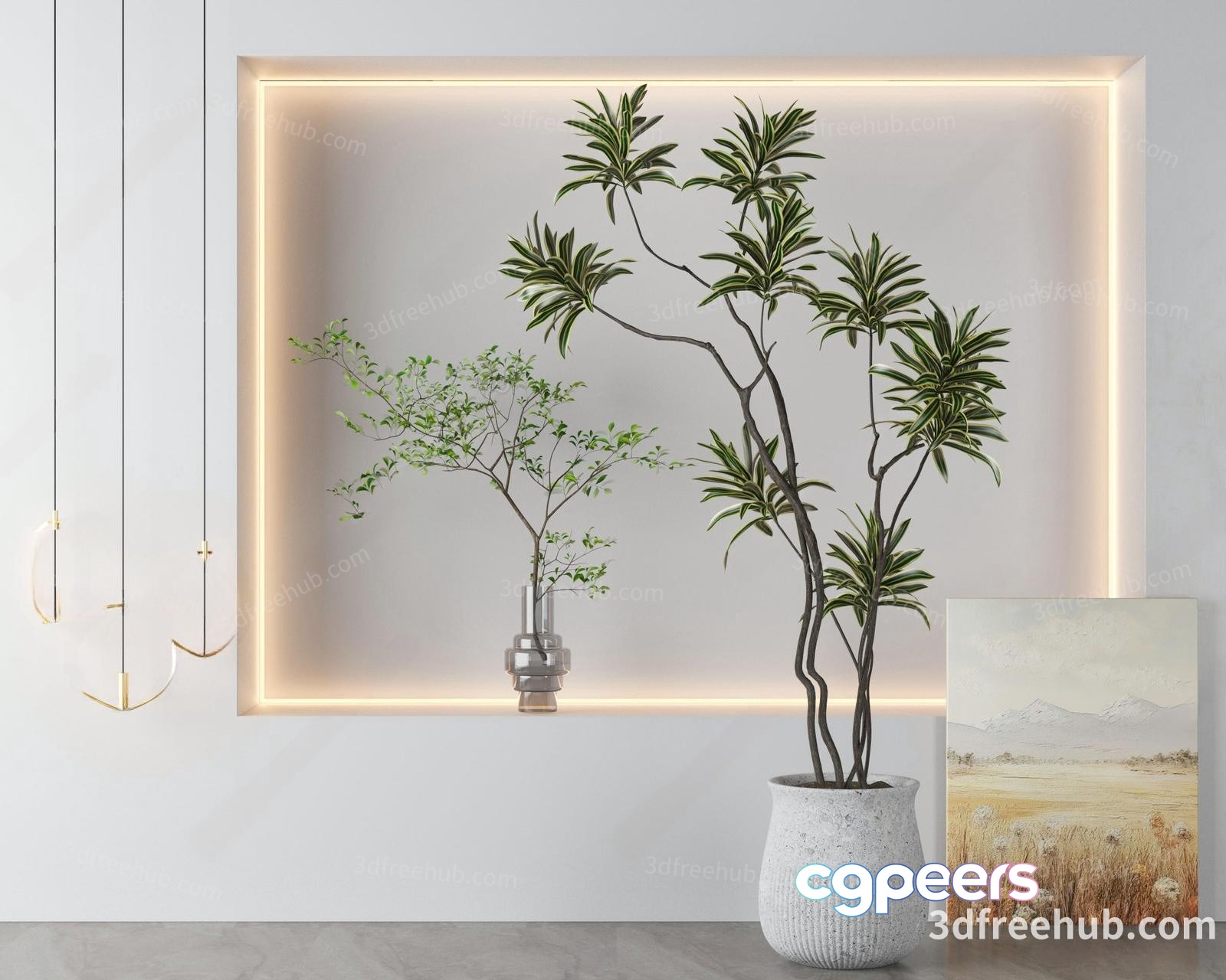 Modern Indoor Decor 3D Model - 8771 - VRAY Render Modern Indoor Decor 3D Model - 8771 - VRAY Render