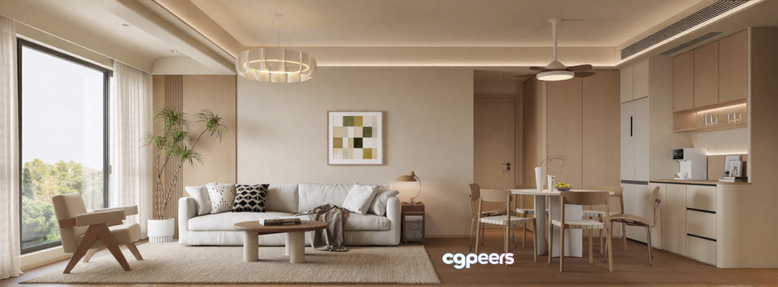 Modern Living Room 3D Model - 21332 - CORONA Render