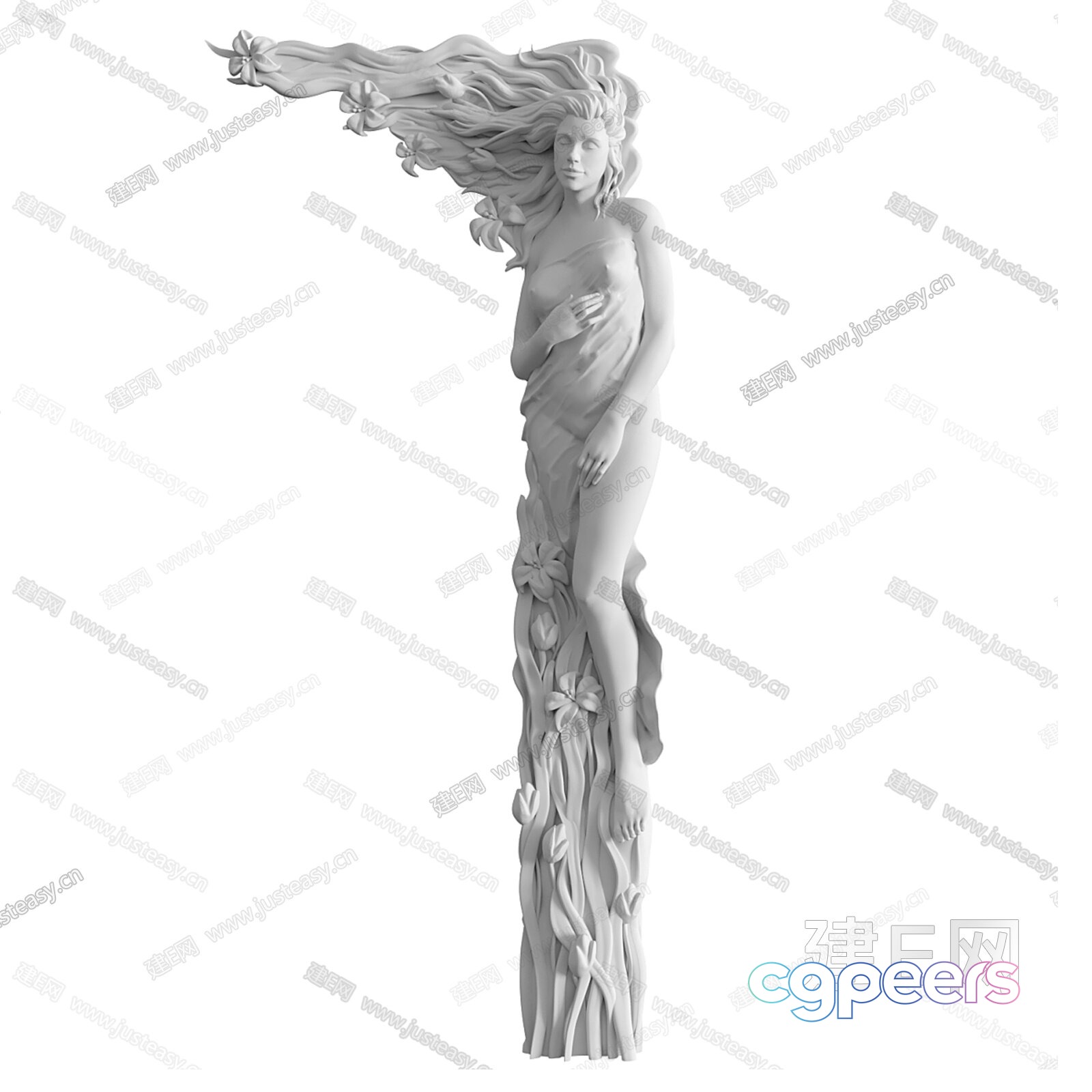 A Woman With Long Hair 3D Model - 17117 - VRAY Render A Woman With Long Hair 3D Model - 17117 - VRAY Render