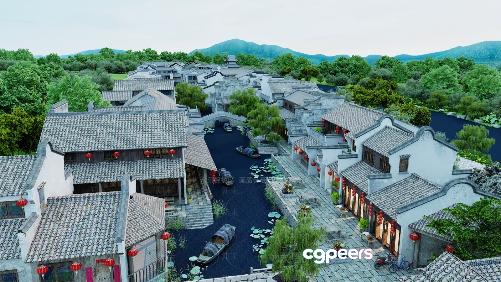 Traditional Chinese Village 3D Model - 17413 - VRAY Render