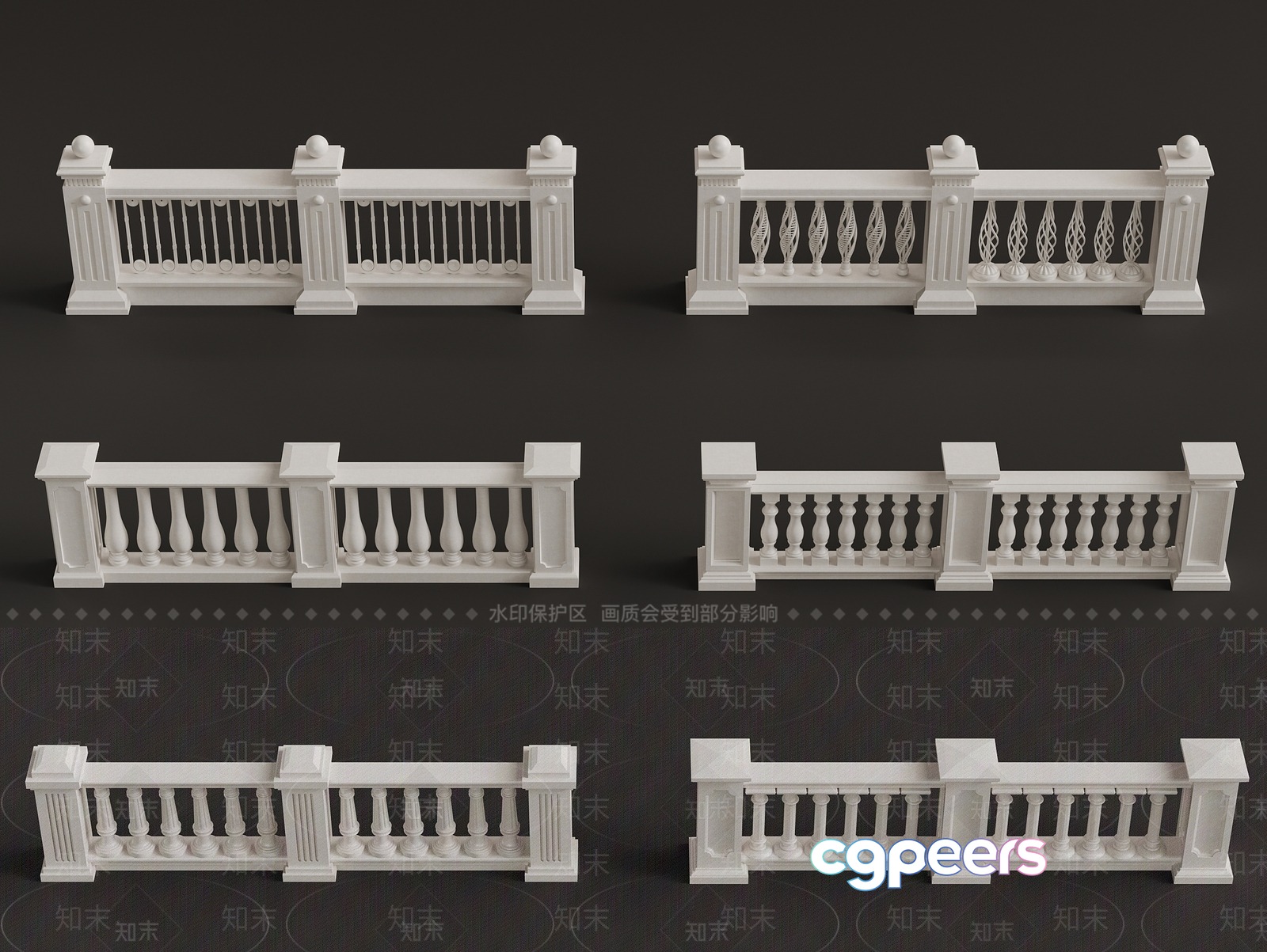 Traditional Balcony Railing 3D Model - 3794 - VRAY Render Traditional Balcony Railing 3D Model - 3794 - VRAY Render