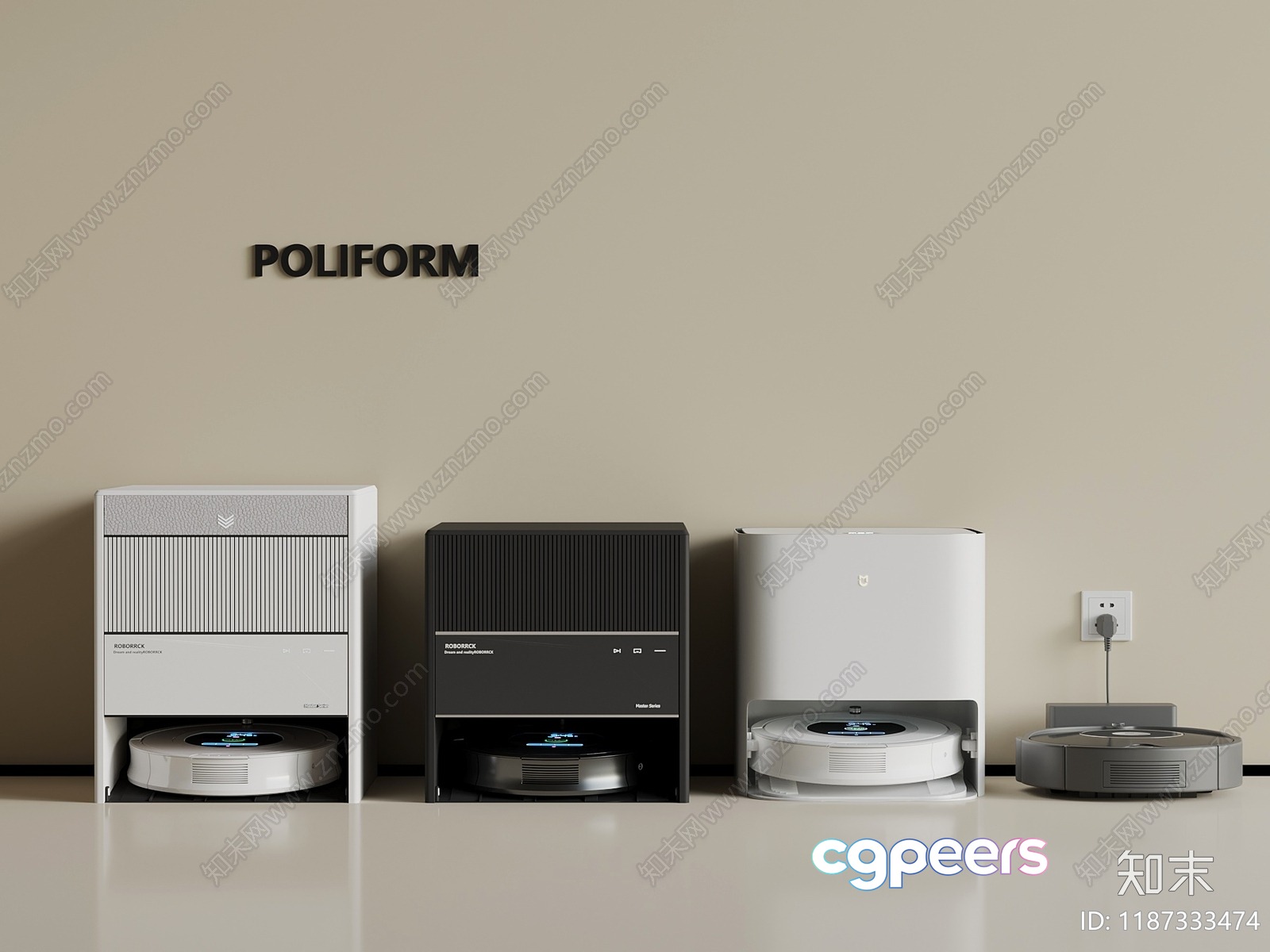 A Row Of Record Players 3D Model - 10298 - VRAY Render