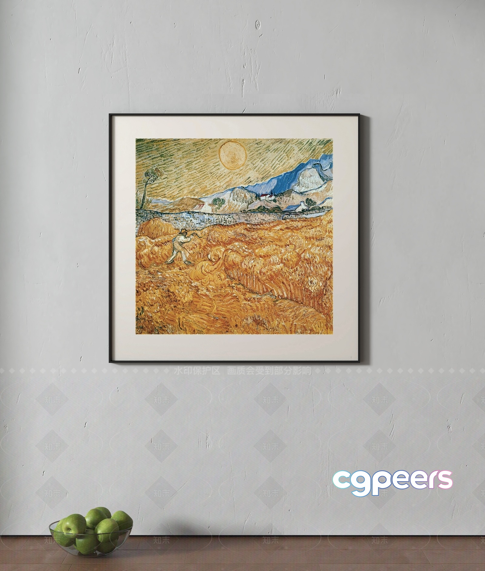 Framed Painting With A Bowl Of Apples 3D Model - 11915 - VRAY Render Framed Painting With A Bowl Of Apples 3D Model - 11915 - VRAY Render