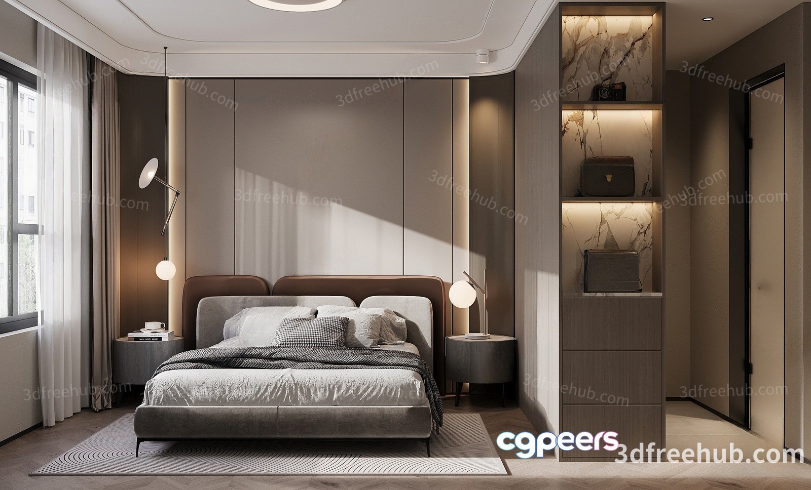 Cozy Modern Bedroom 3D Model - 21240 - VRAY Render