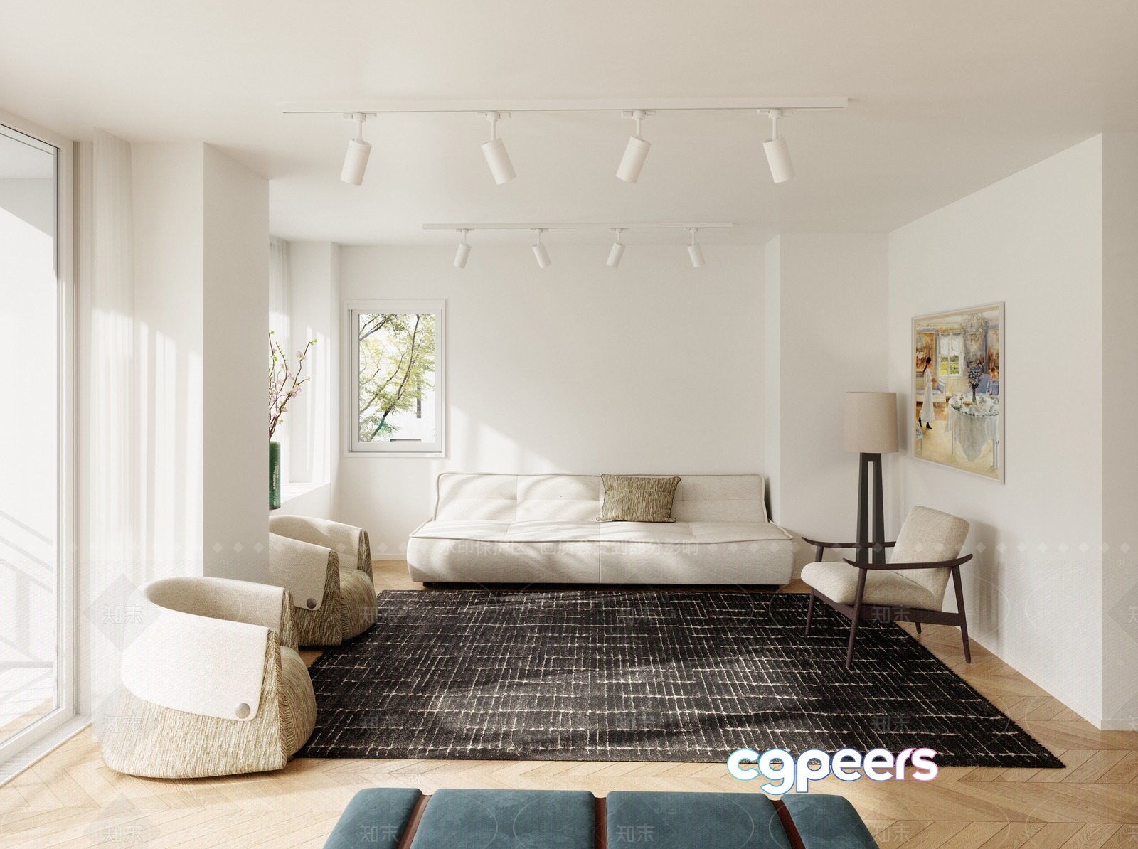 Modern Living Room 3D Model - 12648 - VRAY Render