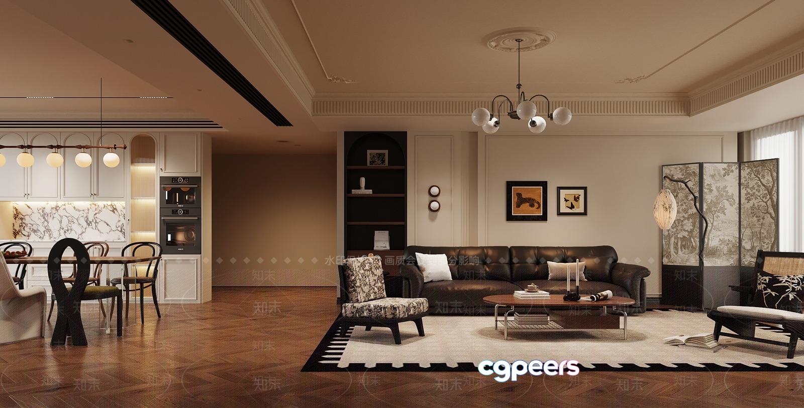 Modern Living Room 3D Model - 3523 - VRAY Render