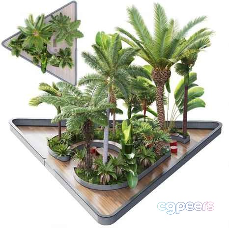 A 3D Model Of A Table With Plants 3D Model - 3049 - CORONA Render A 3D Model Of A Table With Plants 3D Model - 3049 - CORONA Render