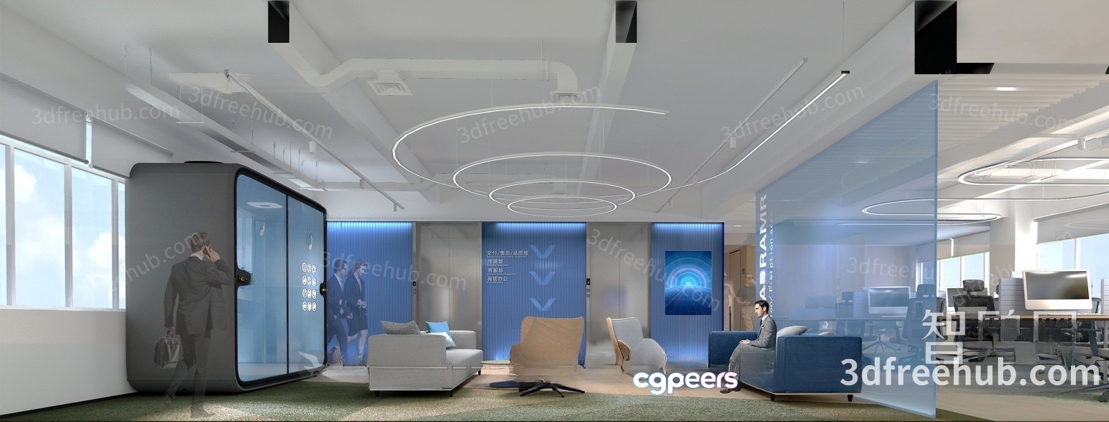 Modern Office Space 3D Model - 230 - VRAY Render Modern Office Space 3D Model - 230 - VRAY Render