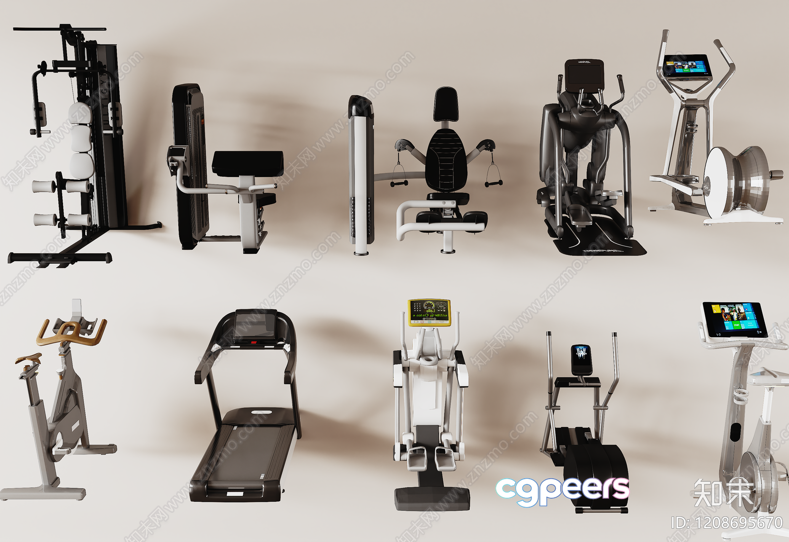Modern Fitness Equipment 3D Model - 21681 - VRAY Render