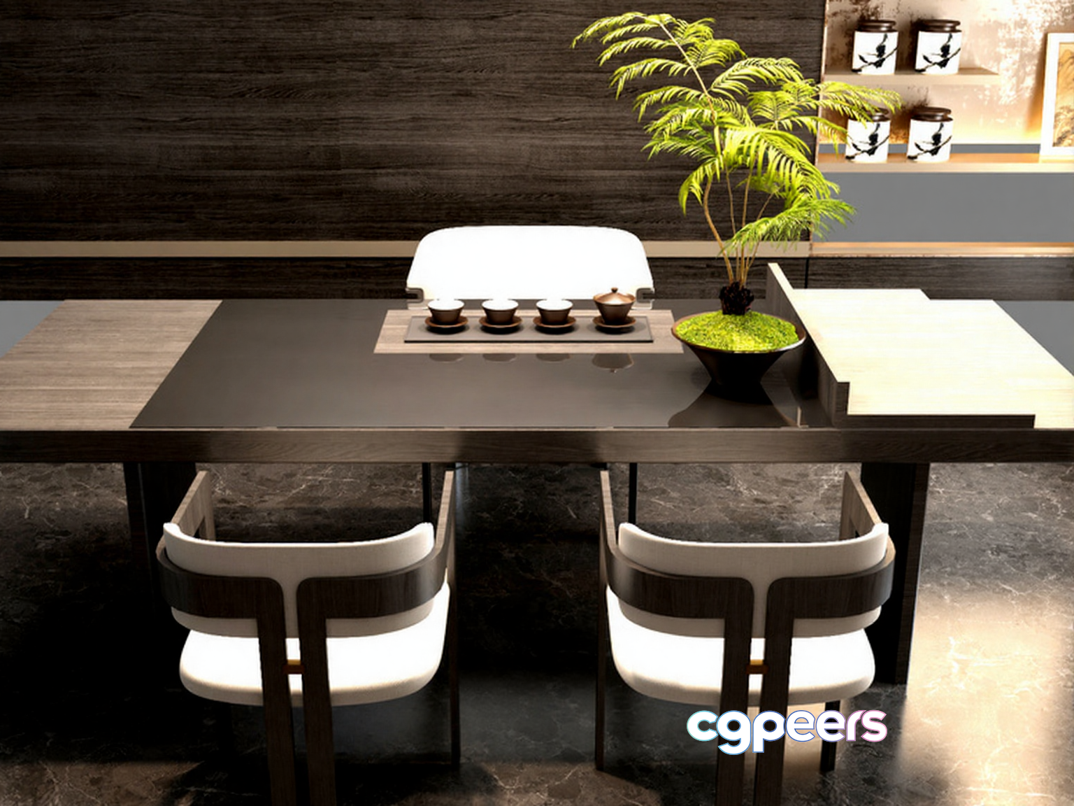 Modern Office Desk 3D Model - 17094 - VRAY Render