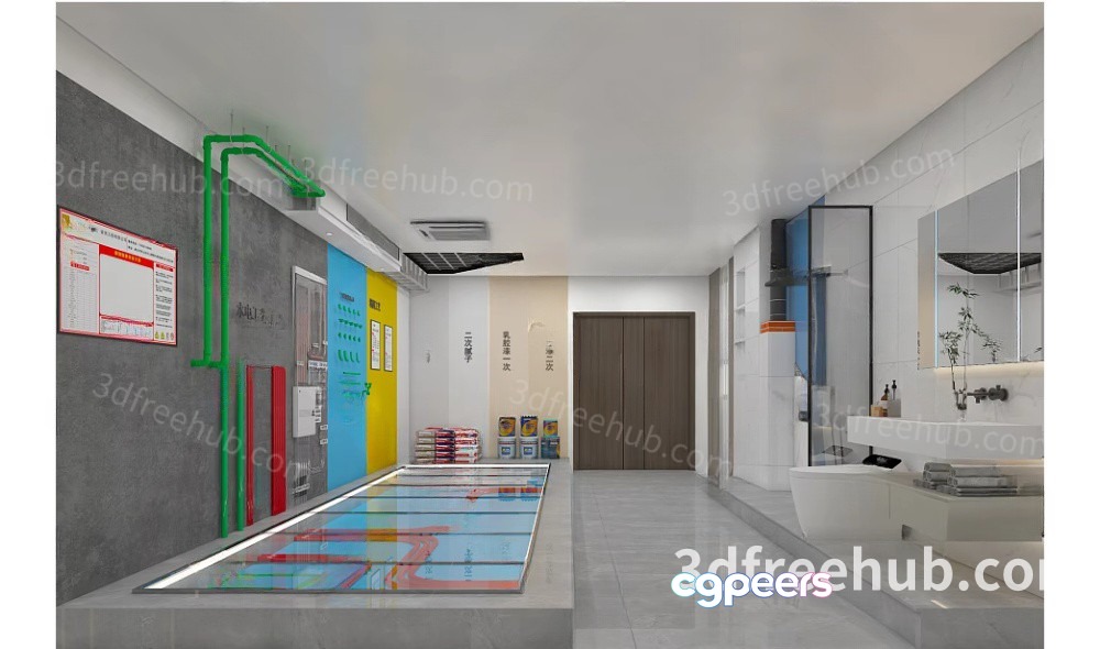 Modern 3D Rendering Of A Bathroom 3D Model - 21231 - VRAY Render