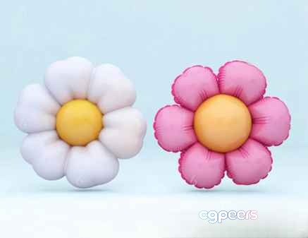Two Cartoon Flowers 3D Model - 16177 - VRAY Render