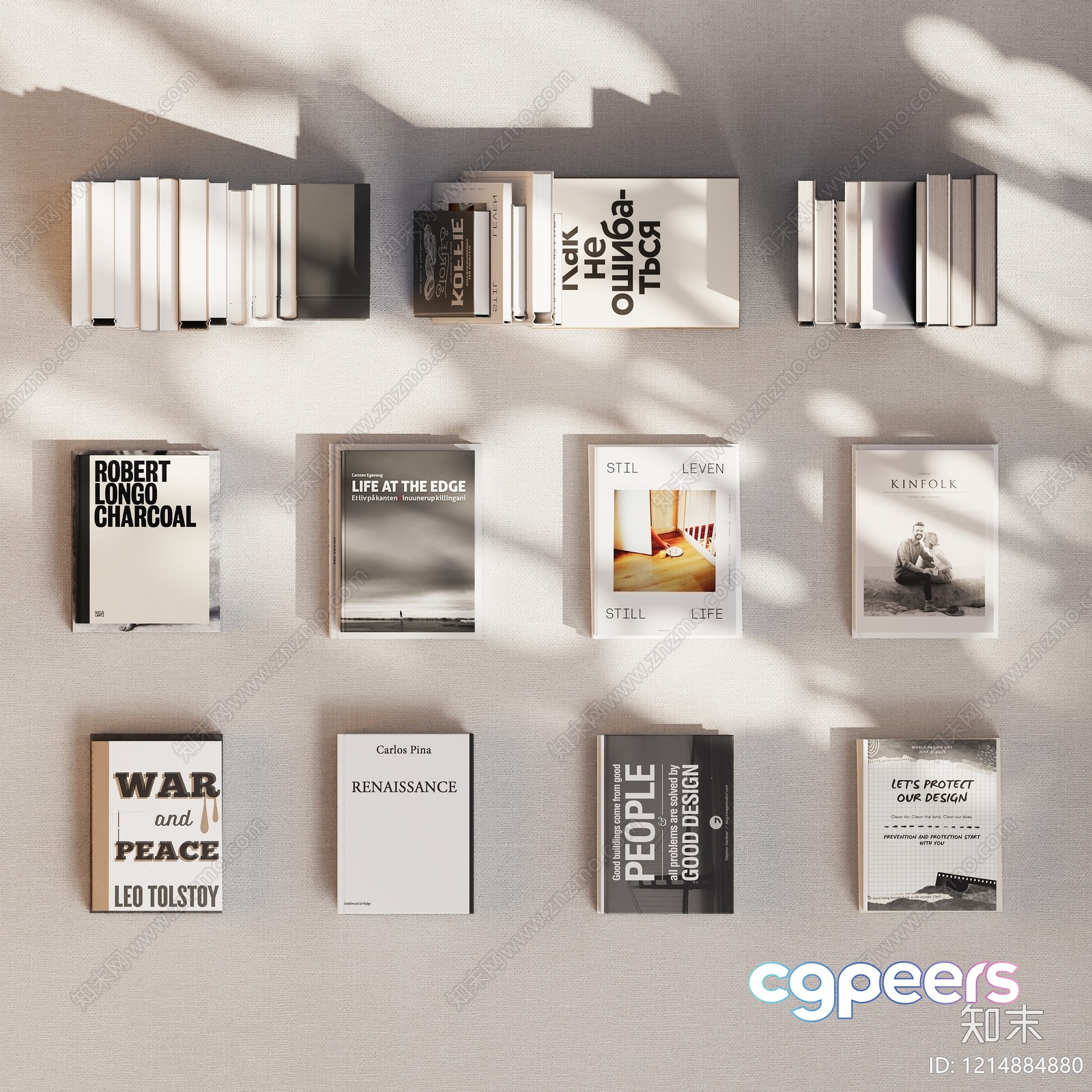 Modern Bookshelf 3D Model - 15017 - VRAY Render Modern Bookshelf 3D Model - 15017 - VRAY Render